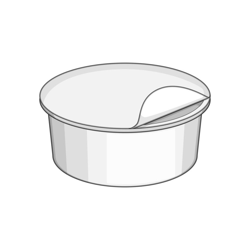 recyclable yogurt container cartoon illustration vector