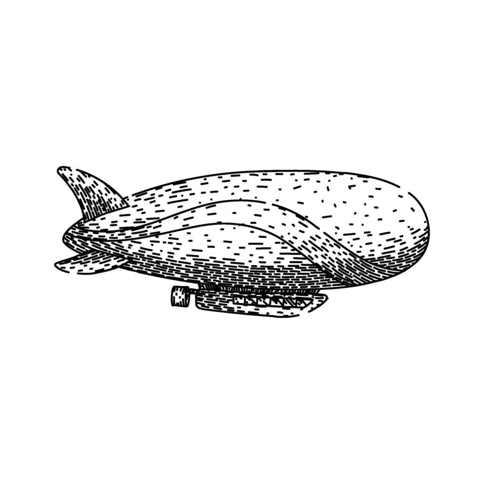 aerostat airship sketch hand drawn item vector