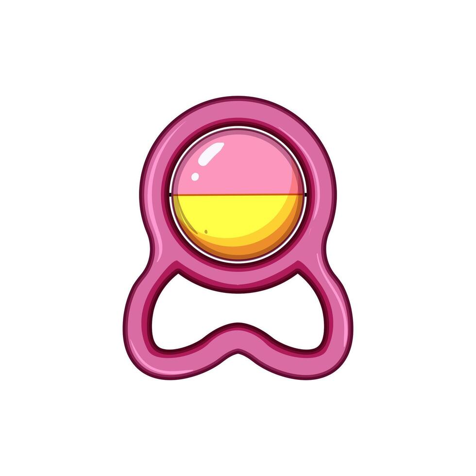 colorful baby rattle cartoon illustration vector