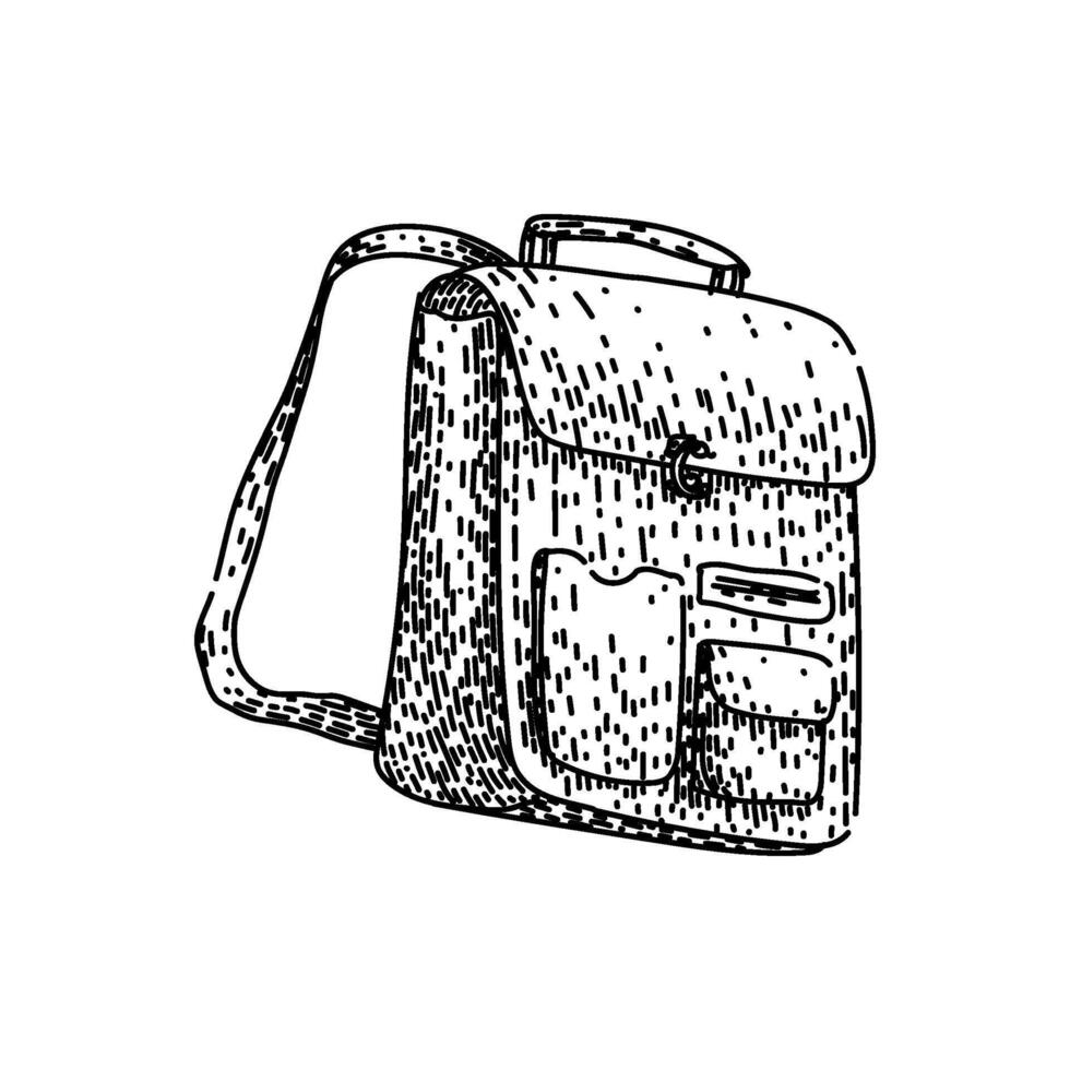 travel backpack item sketch hand drawn vector