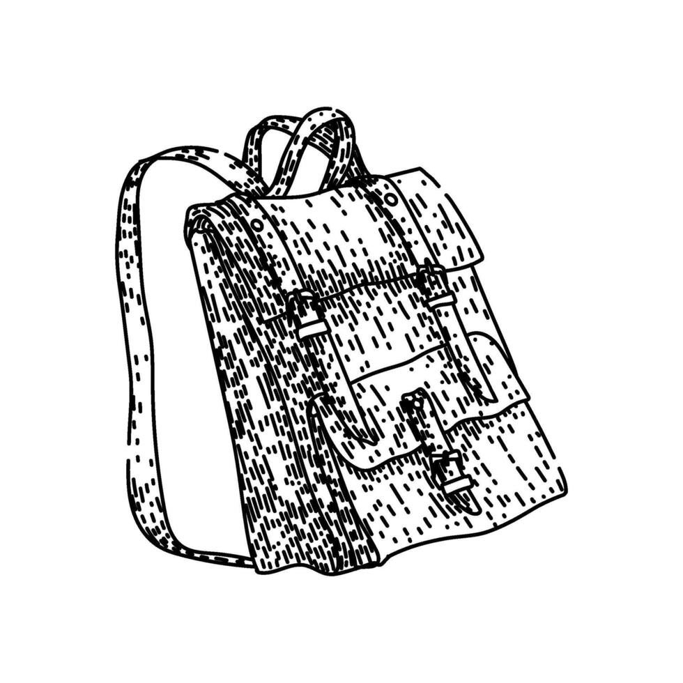 gear backpack sketch hand item drawn vector