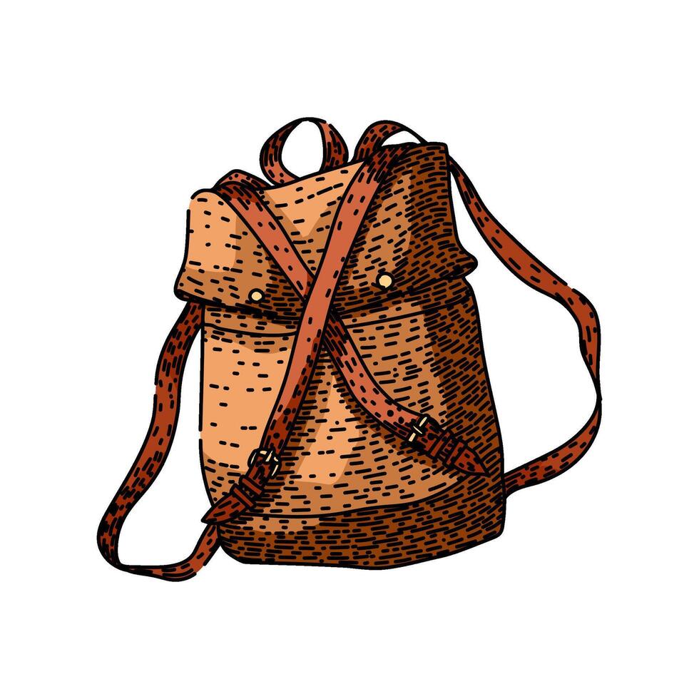 daypack backpack sketch item hand item vector