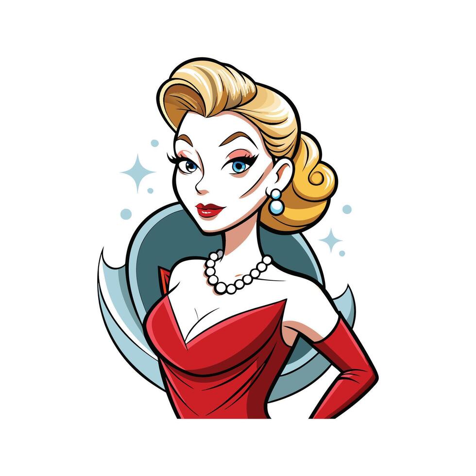 Charming Hollywood Glamour Model Design 1 vector