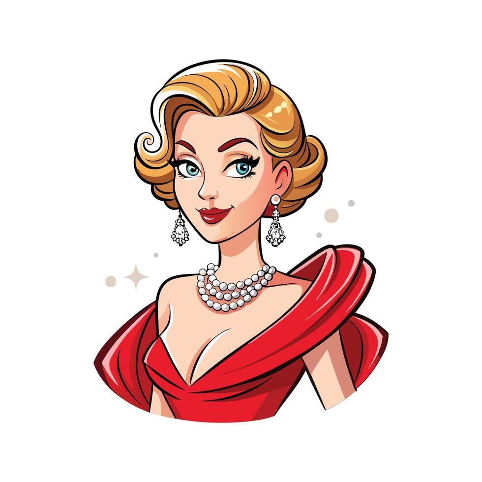 Classic Hollywood Glamour Model Design vector