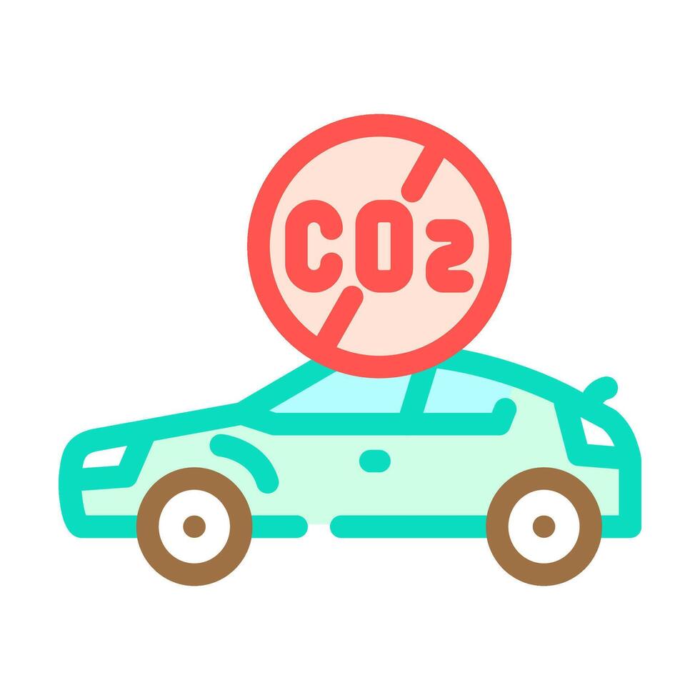 emission free car carbon color icon illustration vector