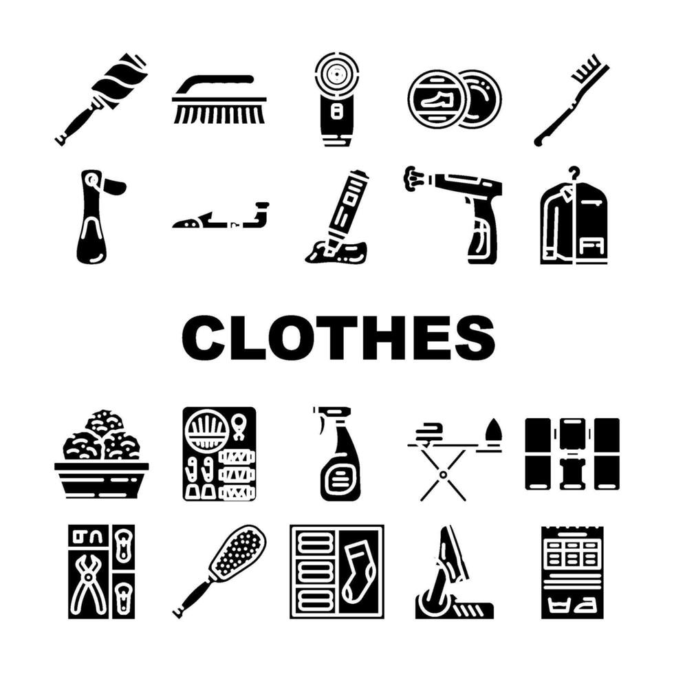 clothes care laundry ironing icons. set vector