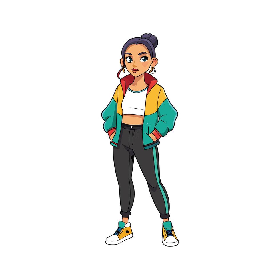 Cool Bomber Jacket Fashion Model Design 1 vector