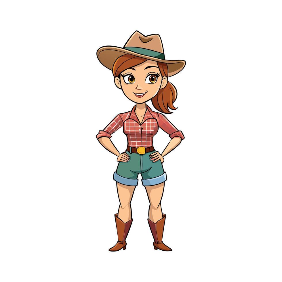 Stylish Country Chic Fashion Model Design 1 vector