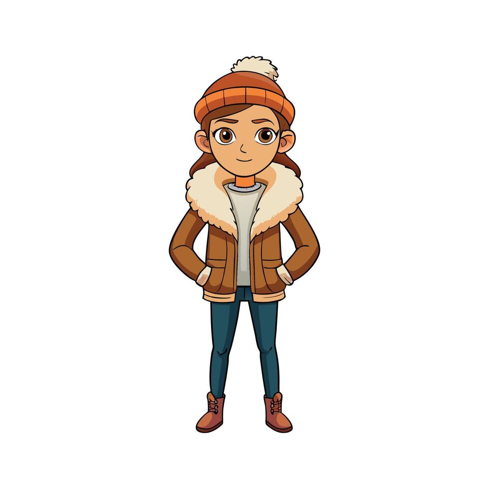Cozy Sherpa Jacket Fashion Model Design vector