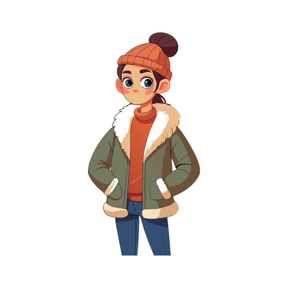 Charming Sherpa Jacket Fashion Model Design 1 vector
