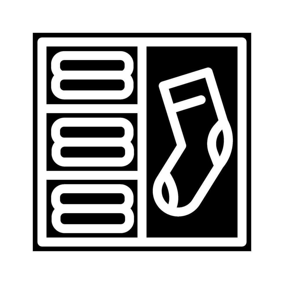 sock organizer clothes care glyph icon illustration vector