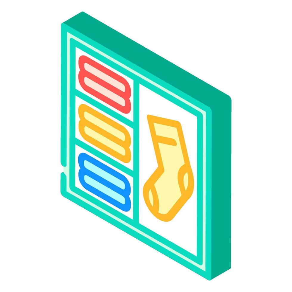 sock organizer clothes care isometric icon illustration vector