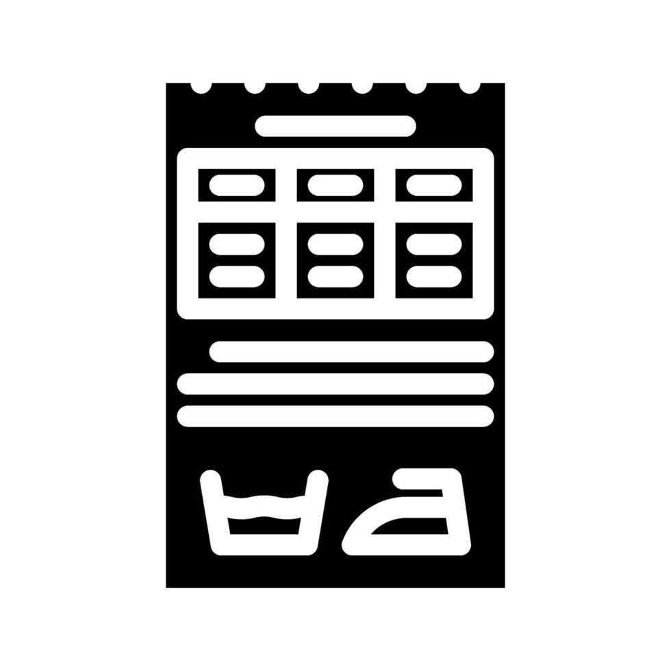garment label clothes care glyph icon illustration vector