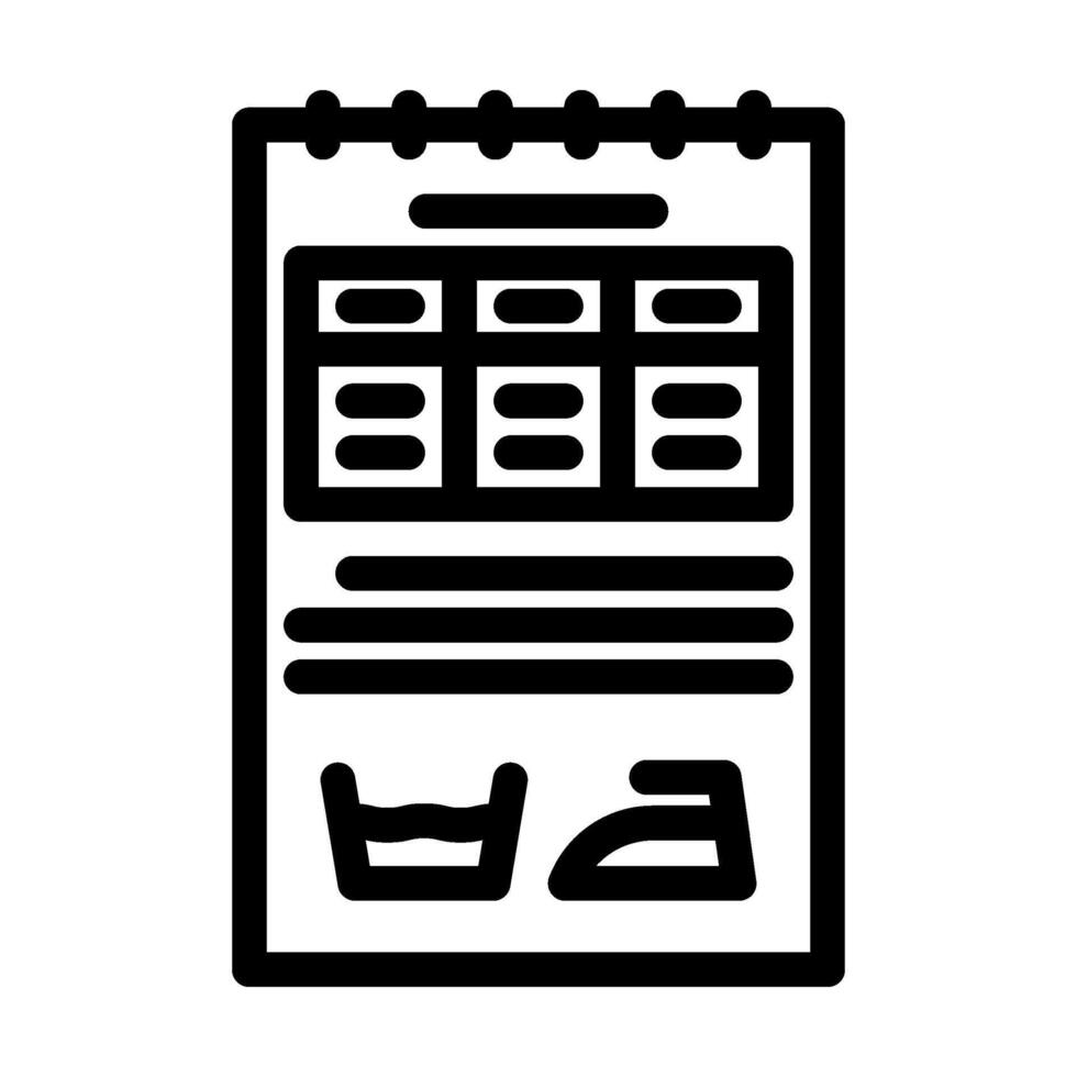 garment label clothes care line icon illustration vector