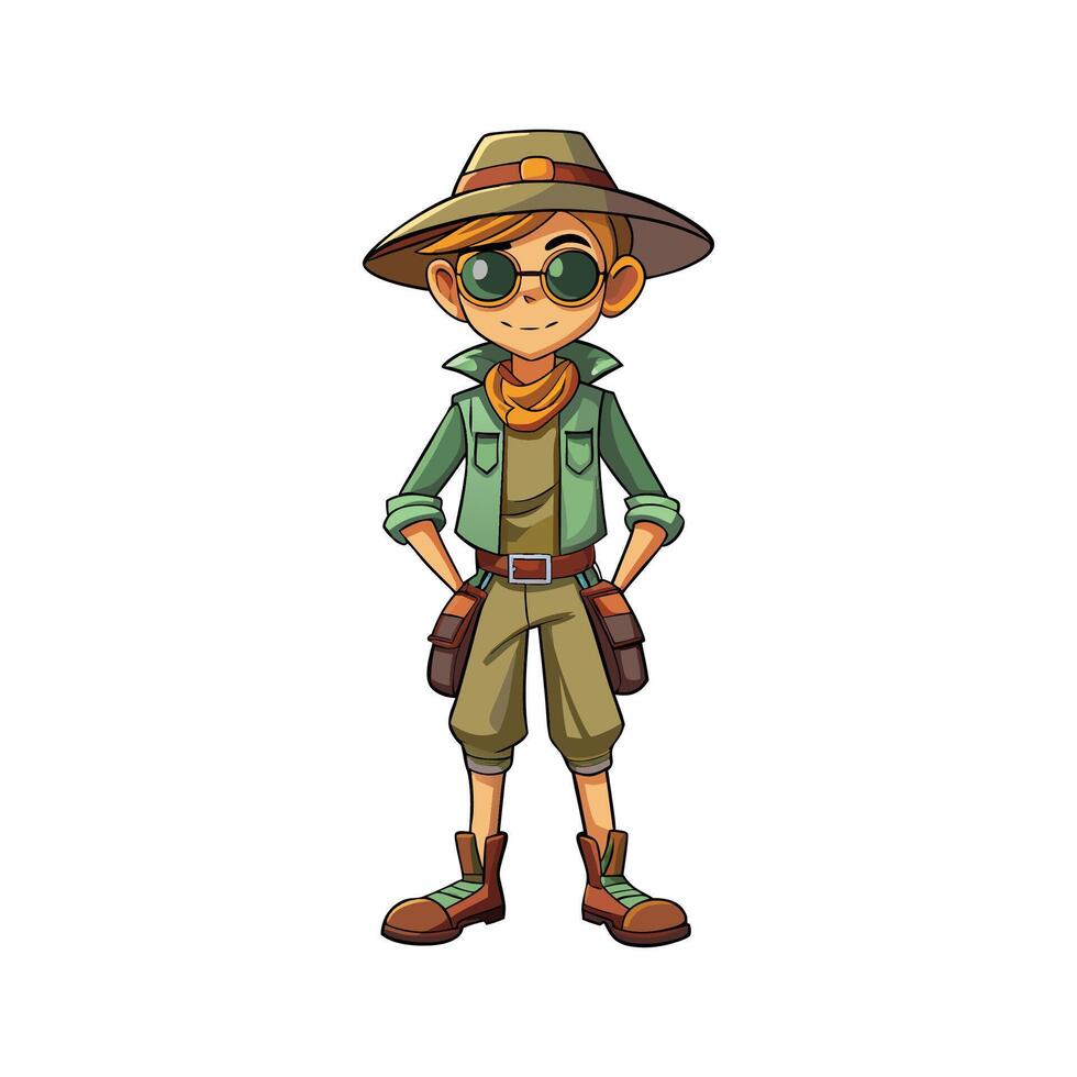 Adventurous Desert Explorer Fashion Model vector
