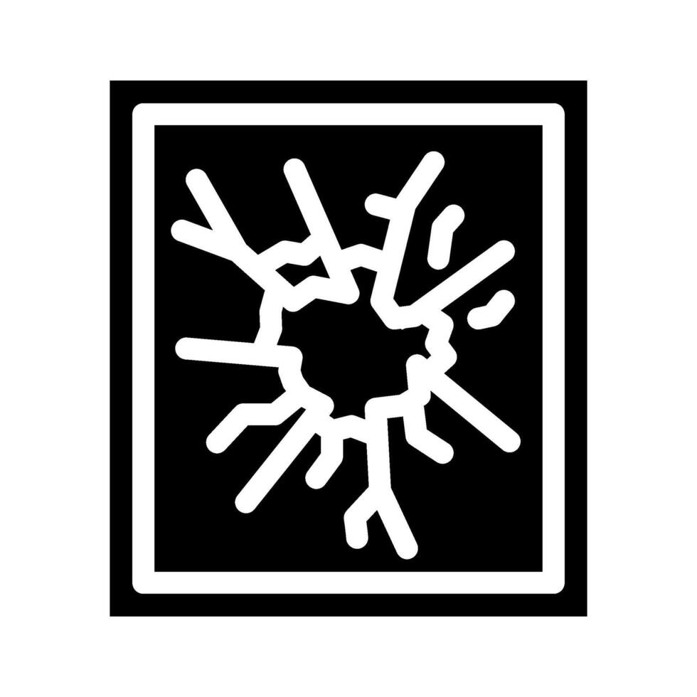 fractured glass fracture glyph icon illustration vector