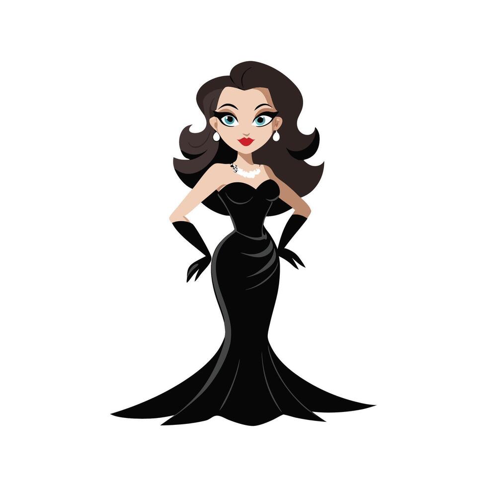 Stylish Dramatic Evening Wear Design vector