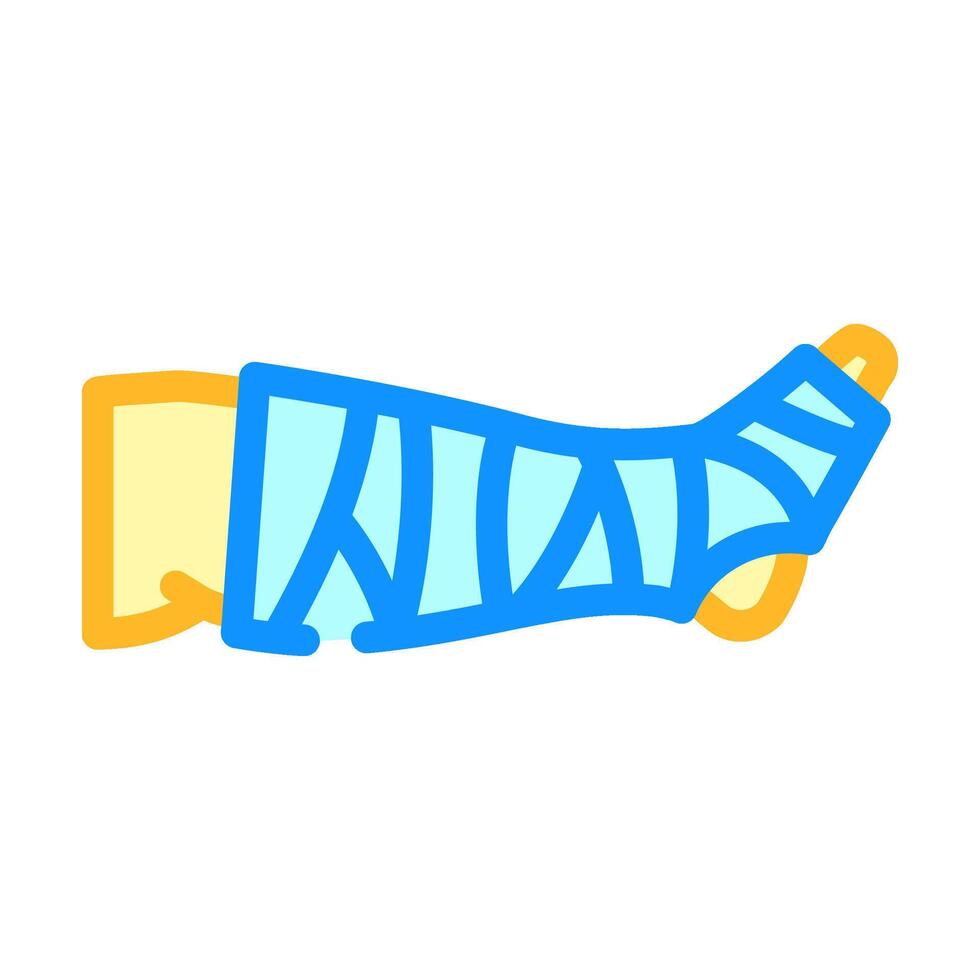 bandaged limb fracture color icon illustration vector