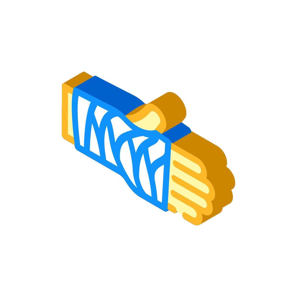 cast on arm fracture isometric icon illustration vector