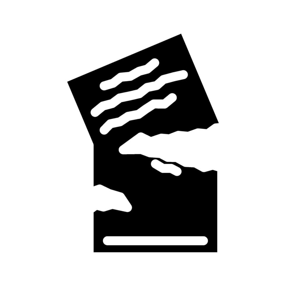 torn paper fracture glyph icon illustration vector