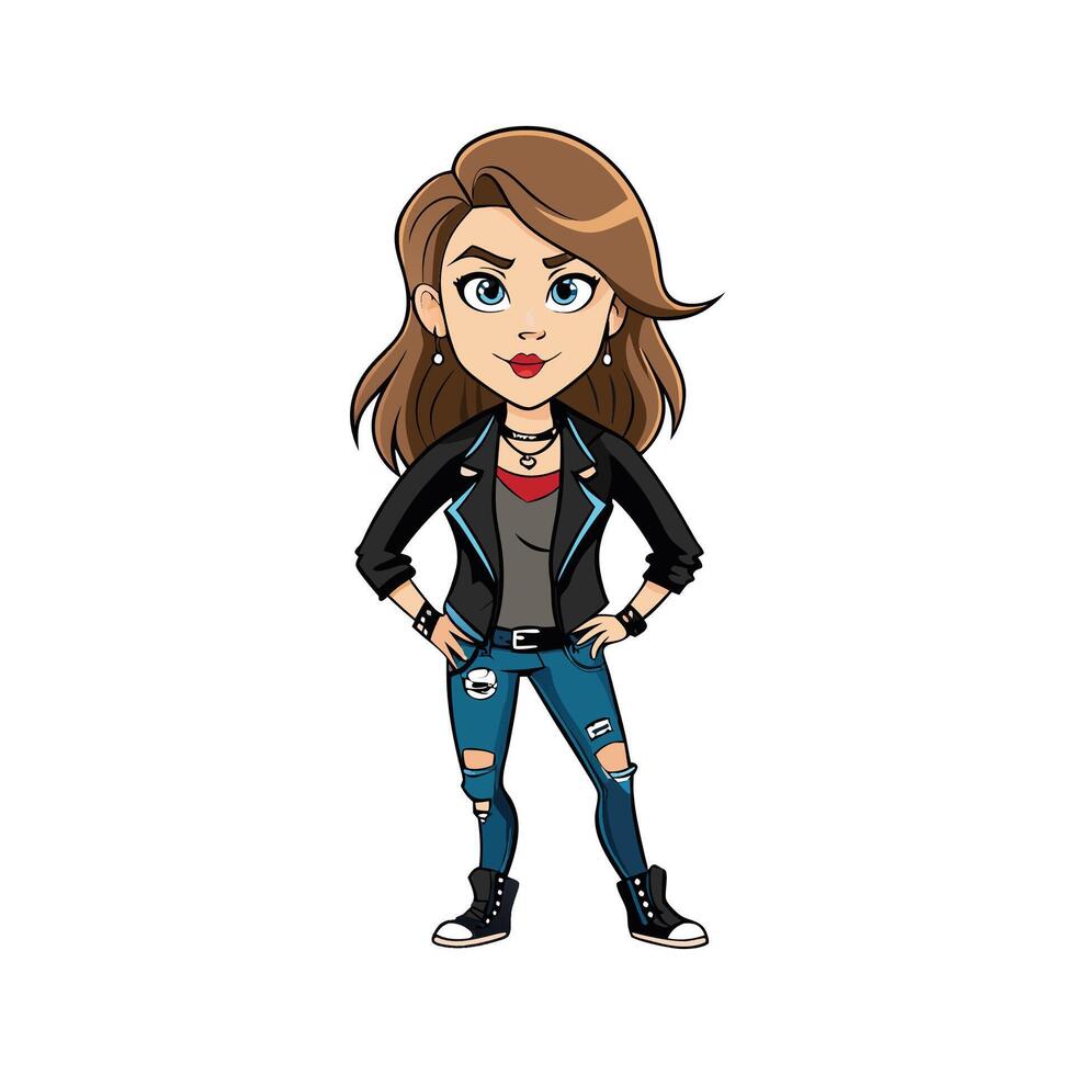 Stylish Edgy Leather Jacket Model Illustration vector
