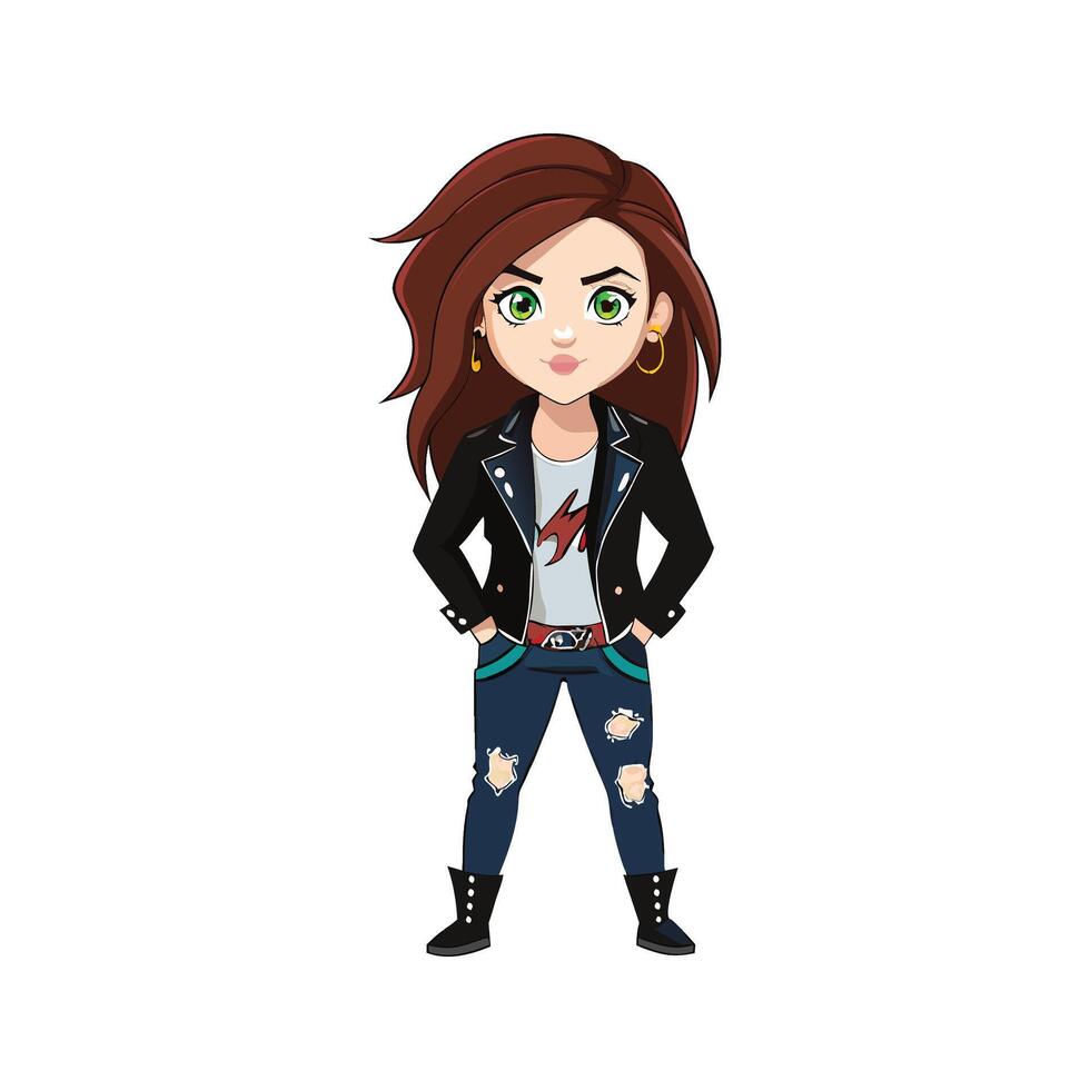 Fashionable Edgy Leather Jacket Model vector