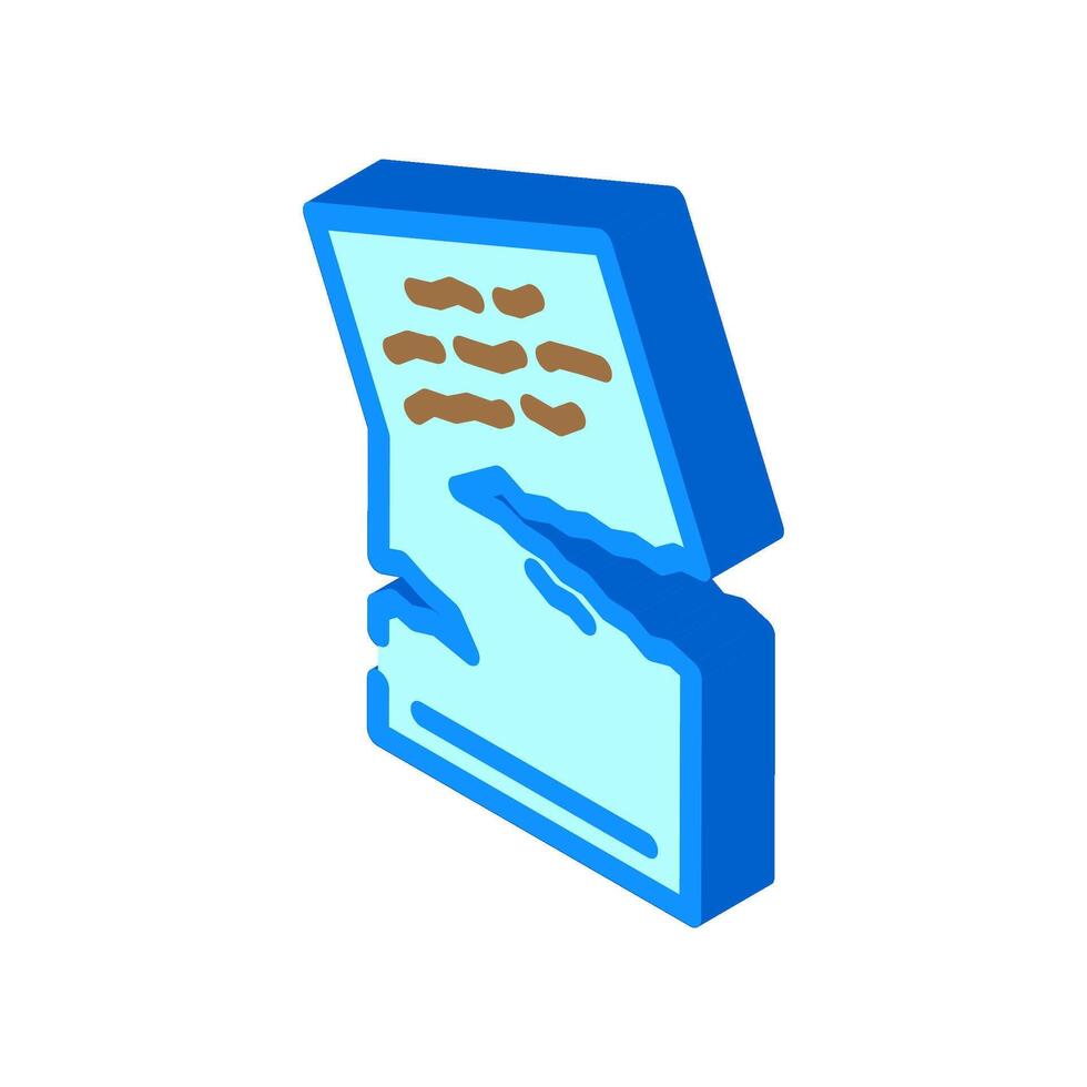 torn paper fracture isometric icon illustration vector