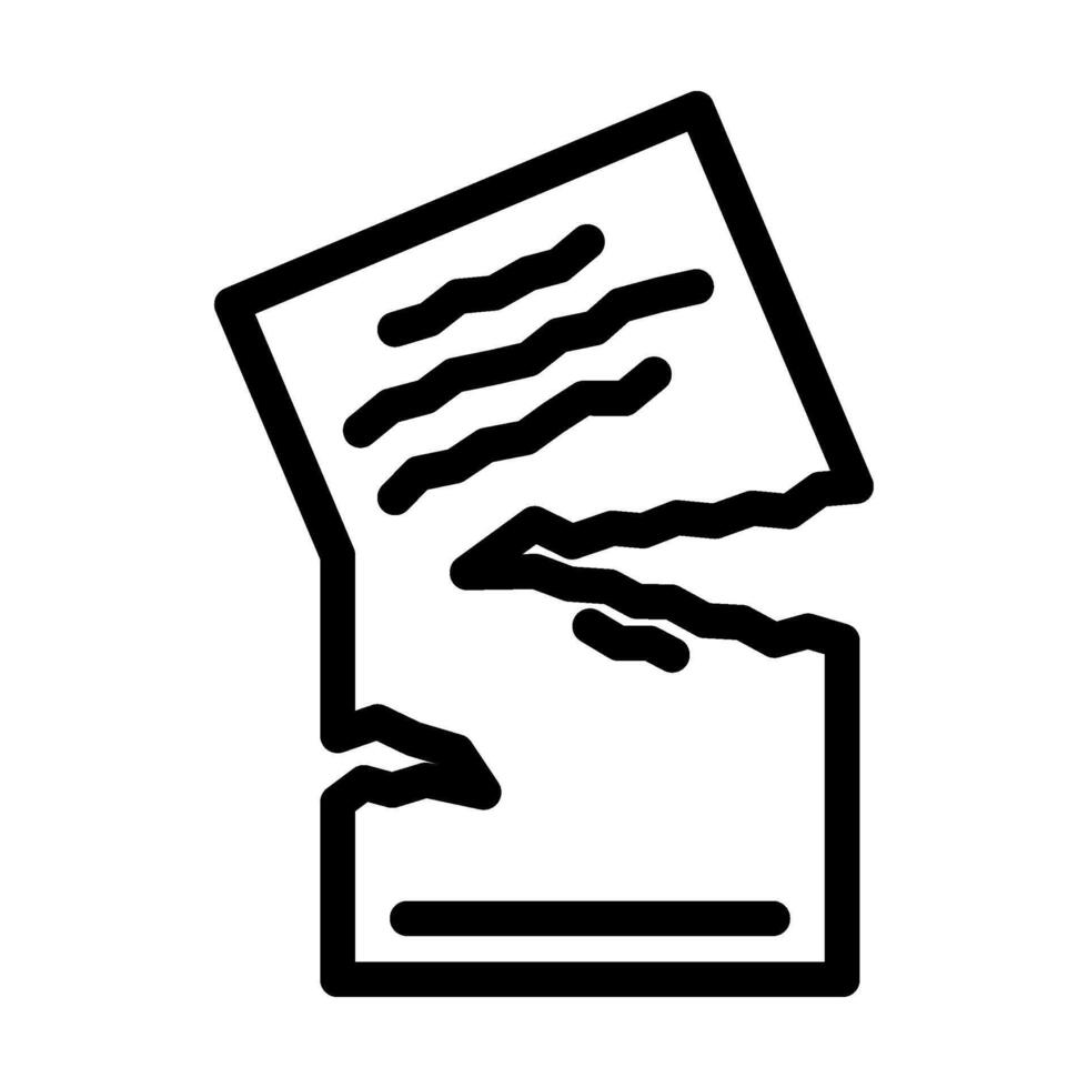 torn paper fracture line icon illustration vector