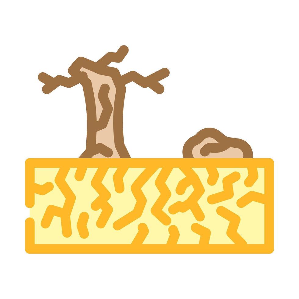 fractured earth fracture color icon illustration vector