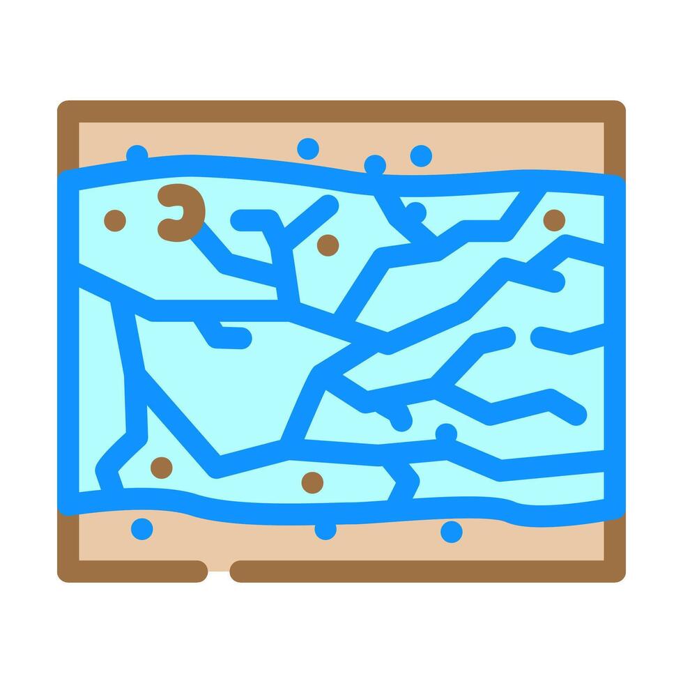crack in ice fracture color icon illustration vector