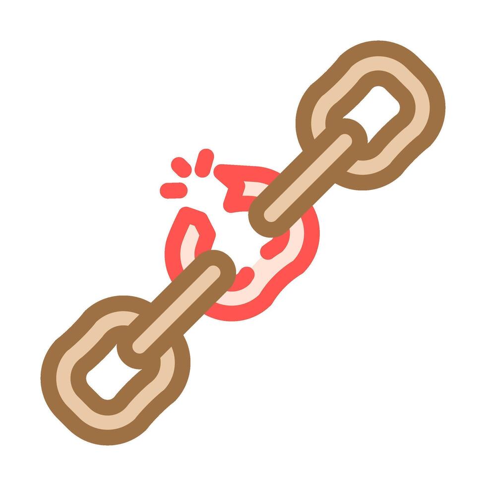 broken chain link fracture color icon illustration vector
