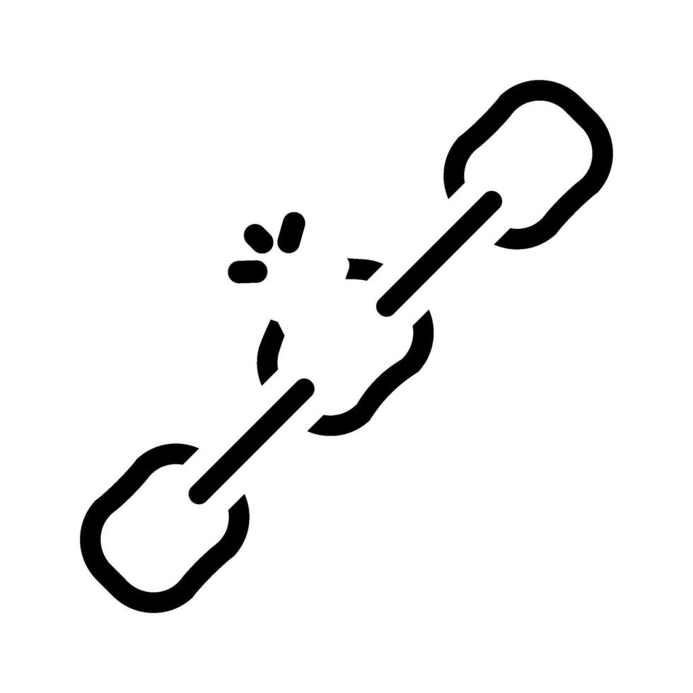 broken chain link fracture glyph icon illustration vector