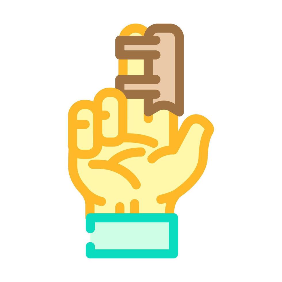 splint finger fracture color icon illustration vector