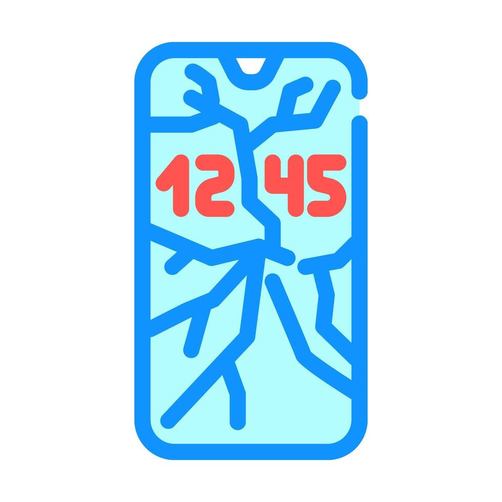 broken smartphone screen color icon illustration vector