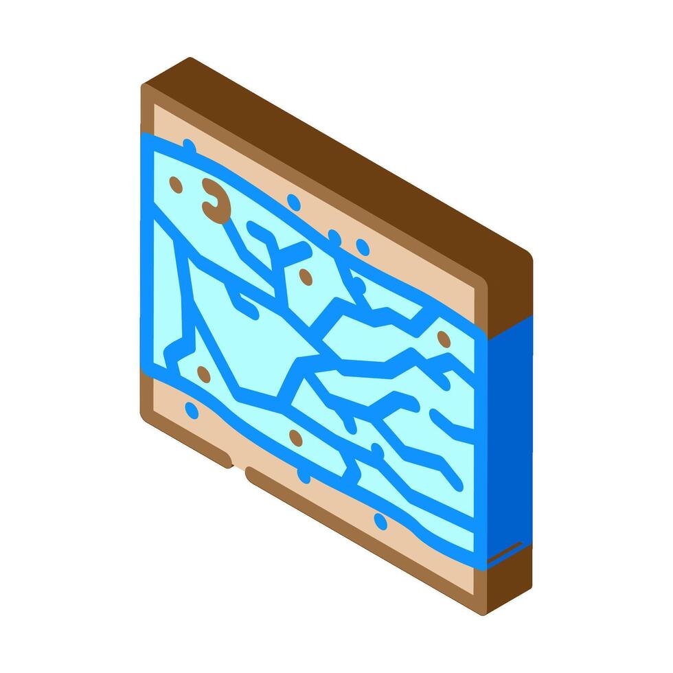 crack in ice fracture isometric icon illustration vector