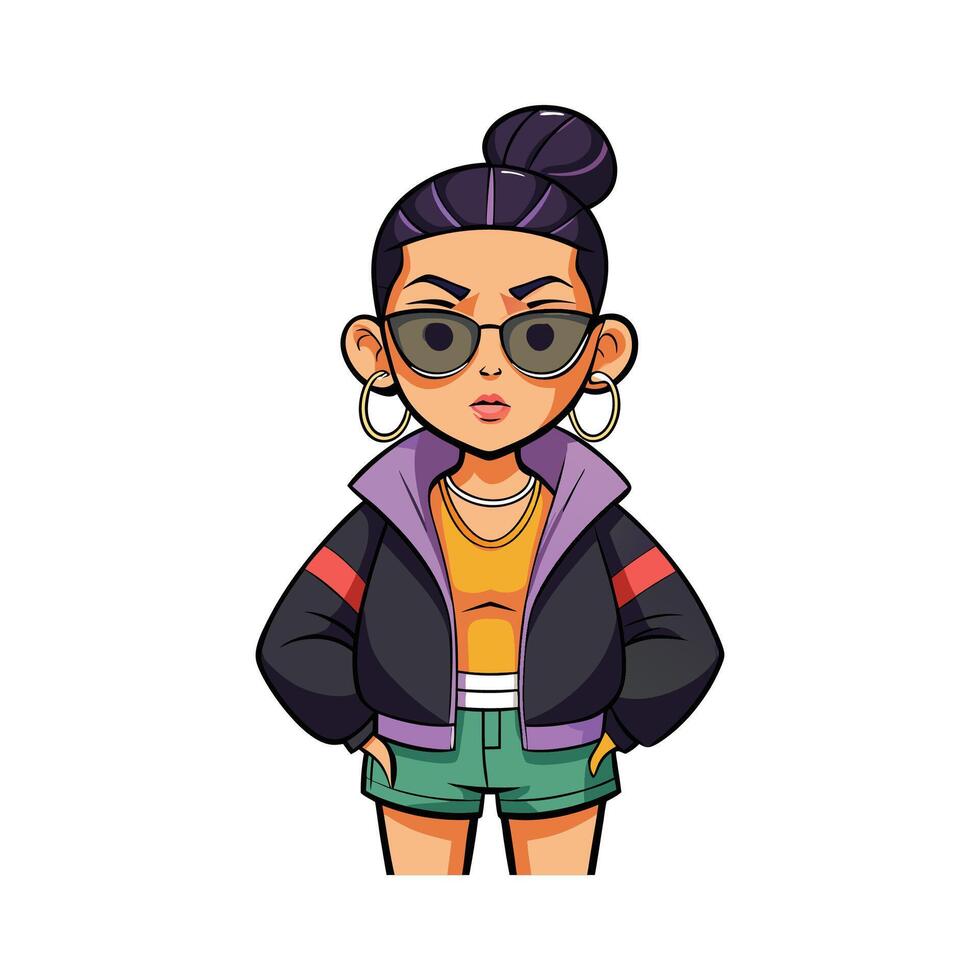 Chic Edgy Streetwear Queen Model Design vector