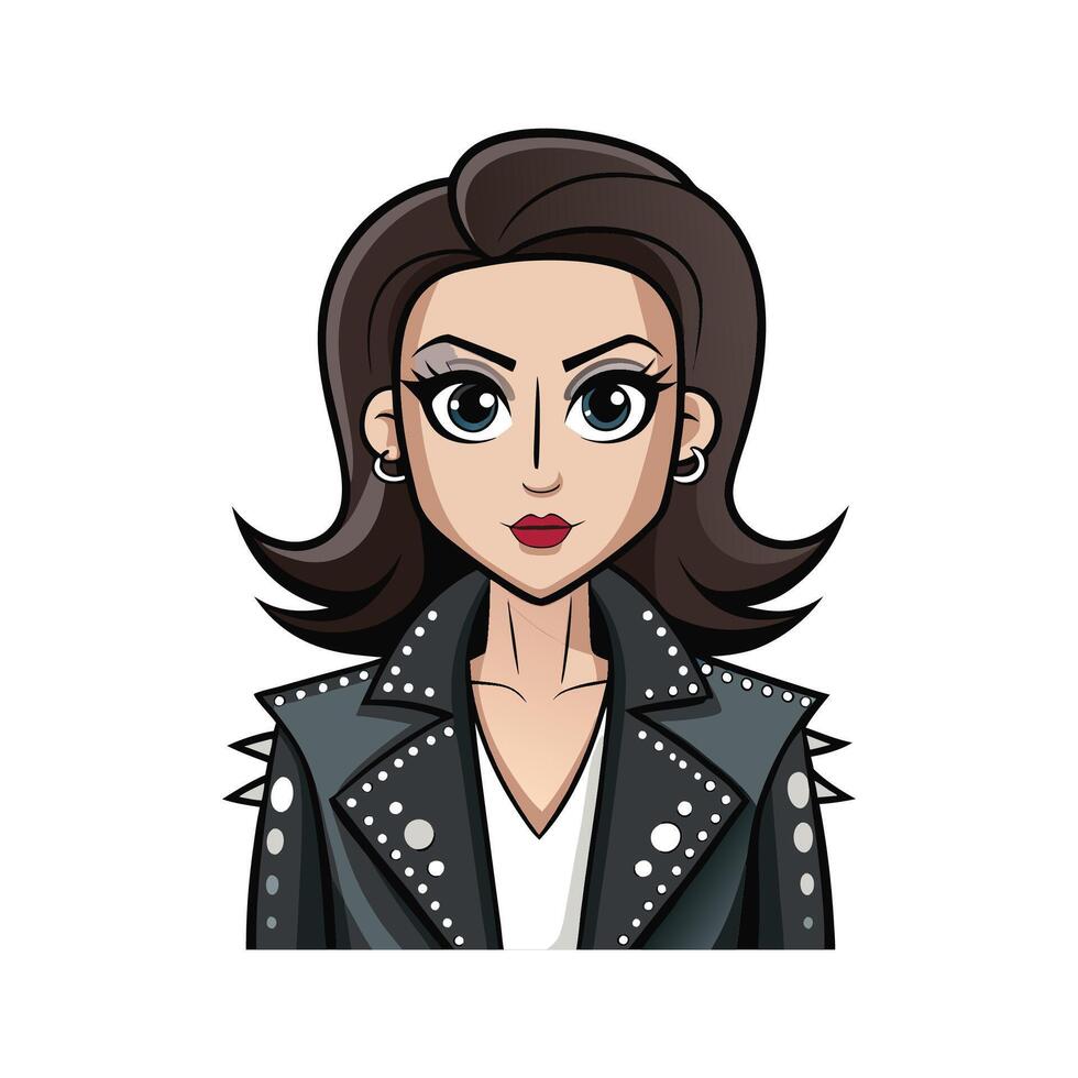 Trendy Edgy Studded Jacket Model Illustration vector