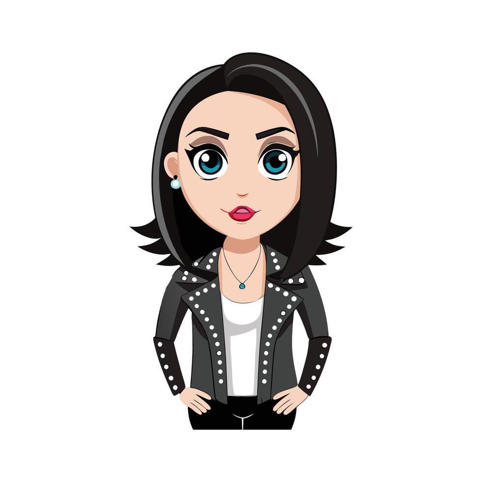Fashionable Edgy Studded Jacket Model Design vector