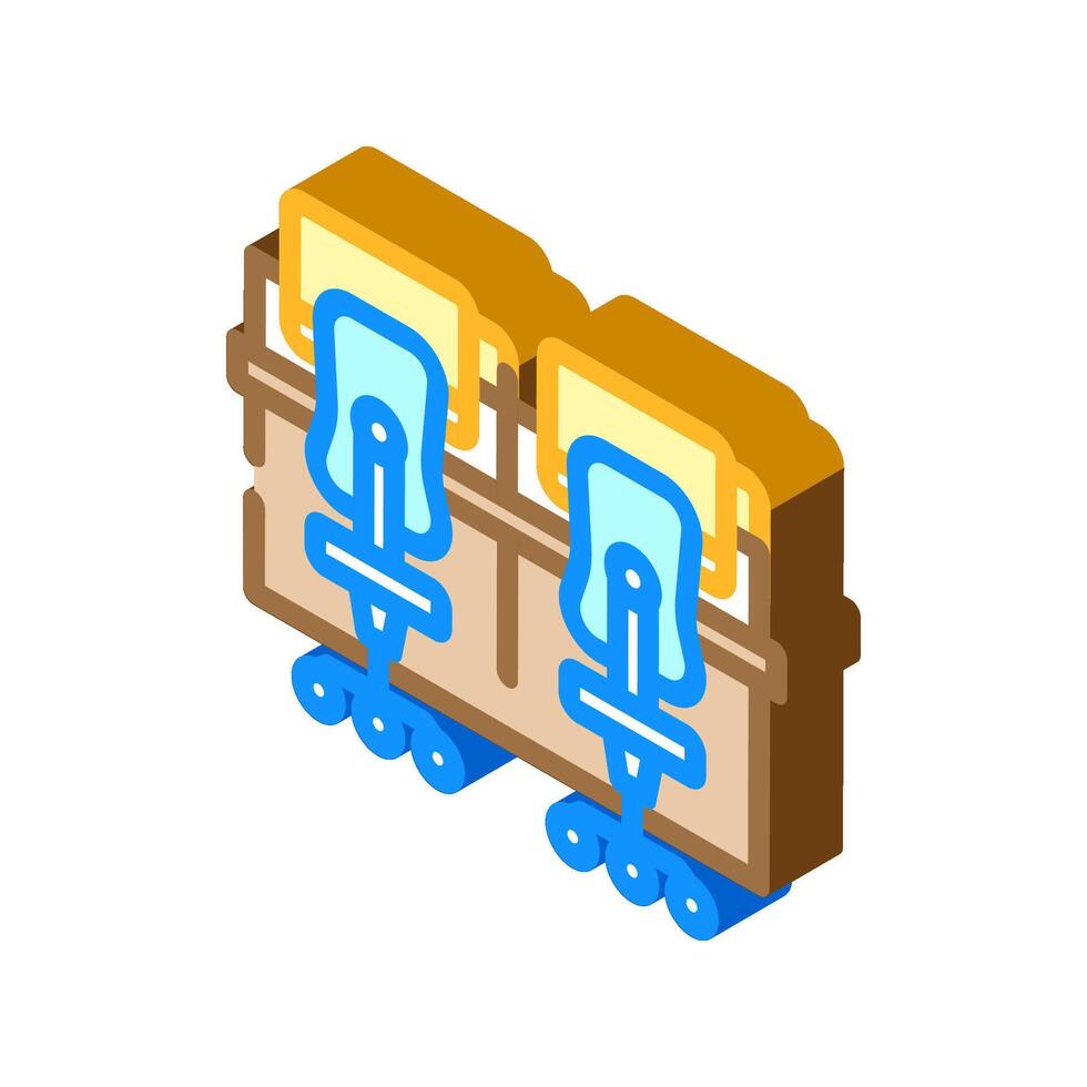 shared workspace table hybrid work isometric icon illustration vector