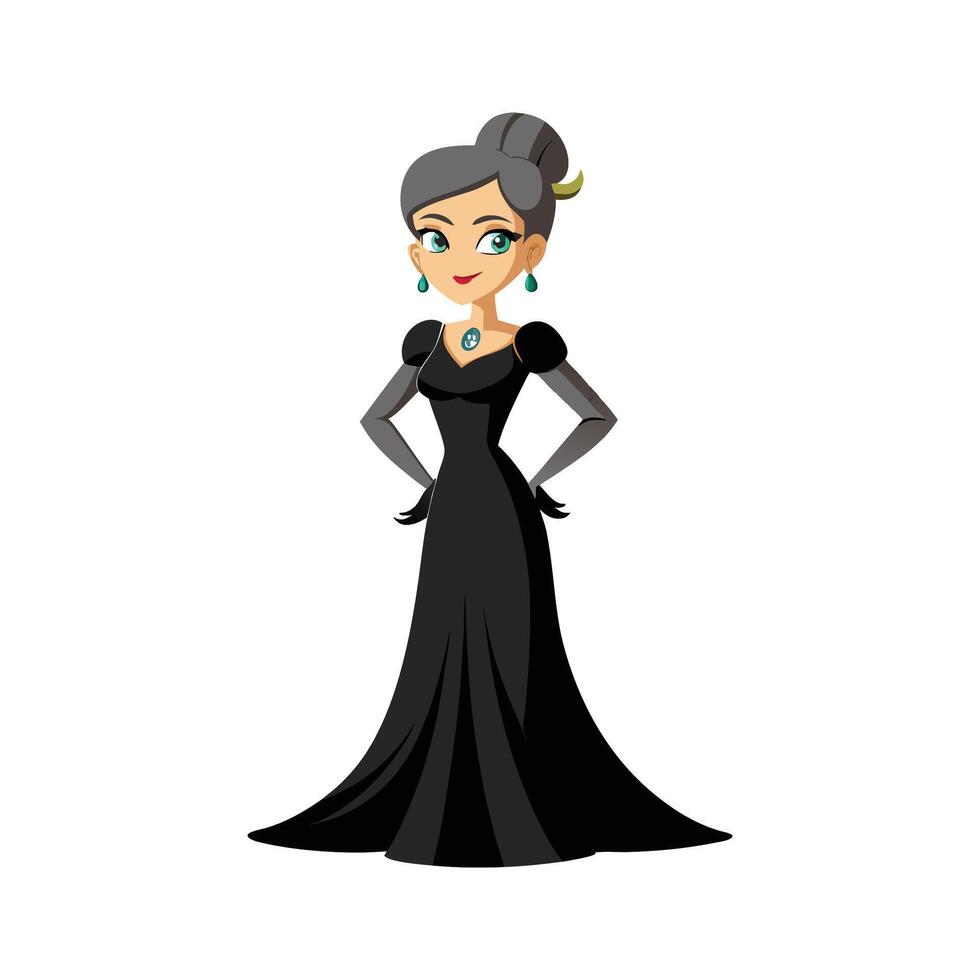 Chic Elegant Black Tie Fashion Model vector