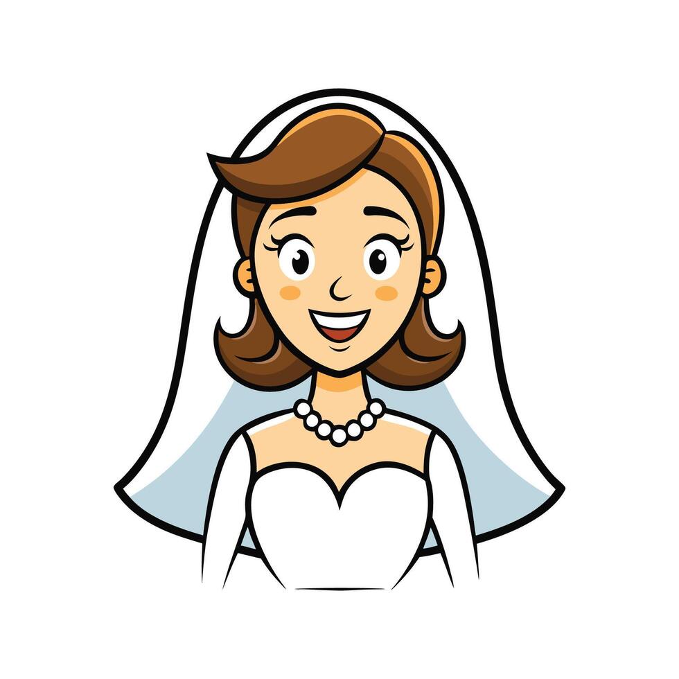 Charming Bridal Fashion Model Design vector