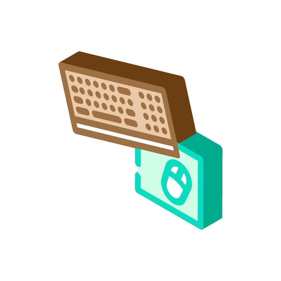 keyboard mouse hybrid work isometric icon illustration vector