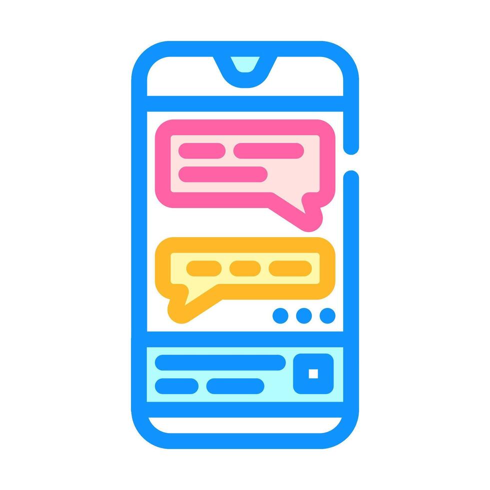 messaging app bubble hybrid work color icon illustration vector