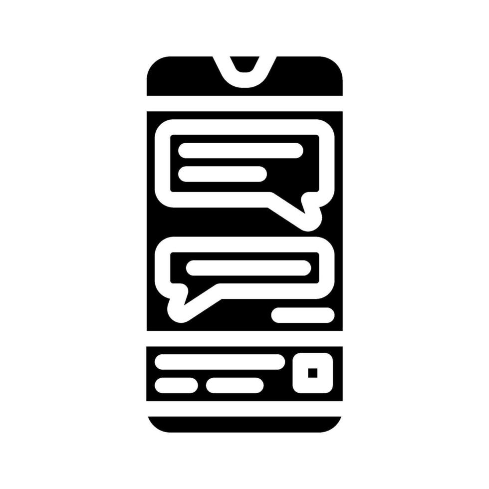 messaging app bubble hybrid work glyph icon illustration vector