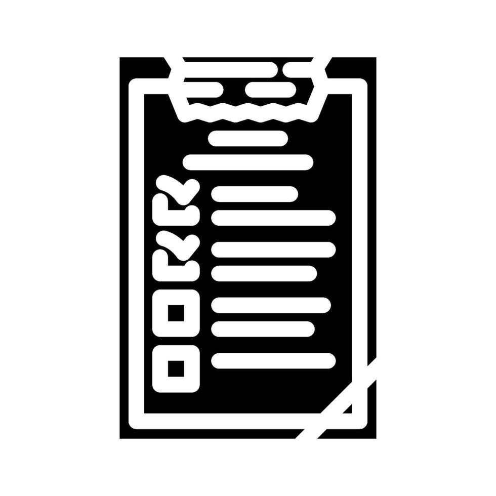 task list clipboard hybrid work glyph icon illustration vector