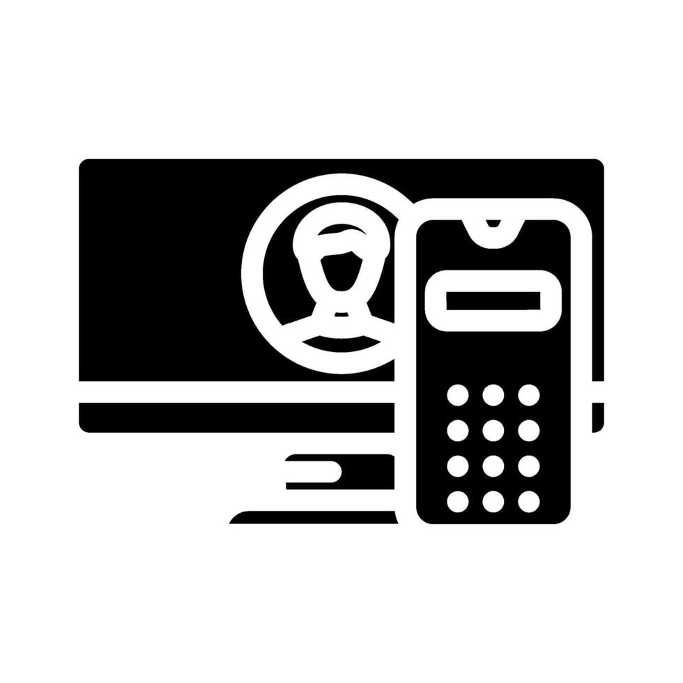 desktop computer phone glyph icon illustration vector