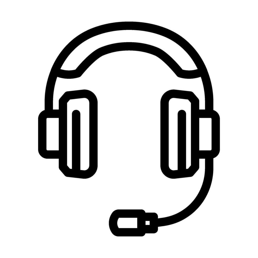 headset microphone hybrid work line icon illustration vector