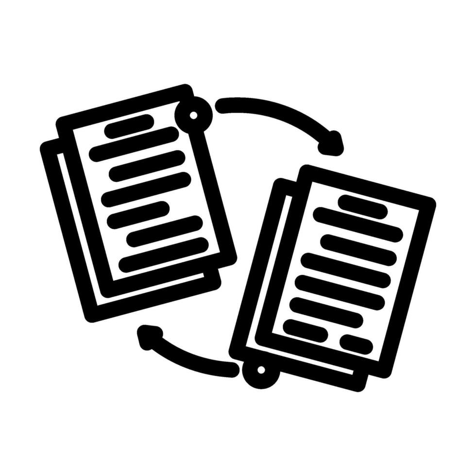 document sharing hybrid work line icon illustration vector
