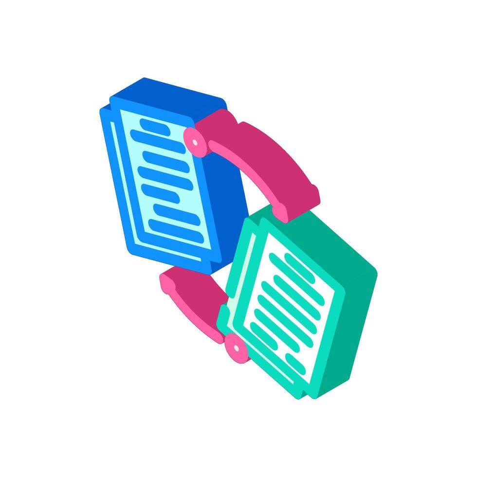 document sharing hybrid work isometric icon illustration vector