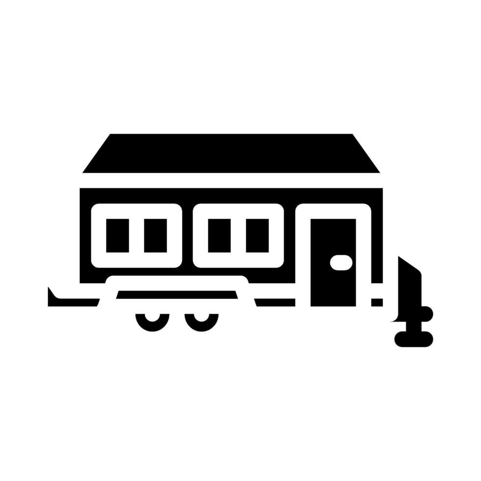 wheels mobile home glyph icon illustration vector